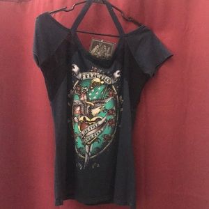 Affliction black tee shirt